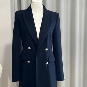 Zara Black Double-Breasted Blazer with Silver Buttons